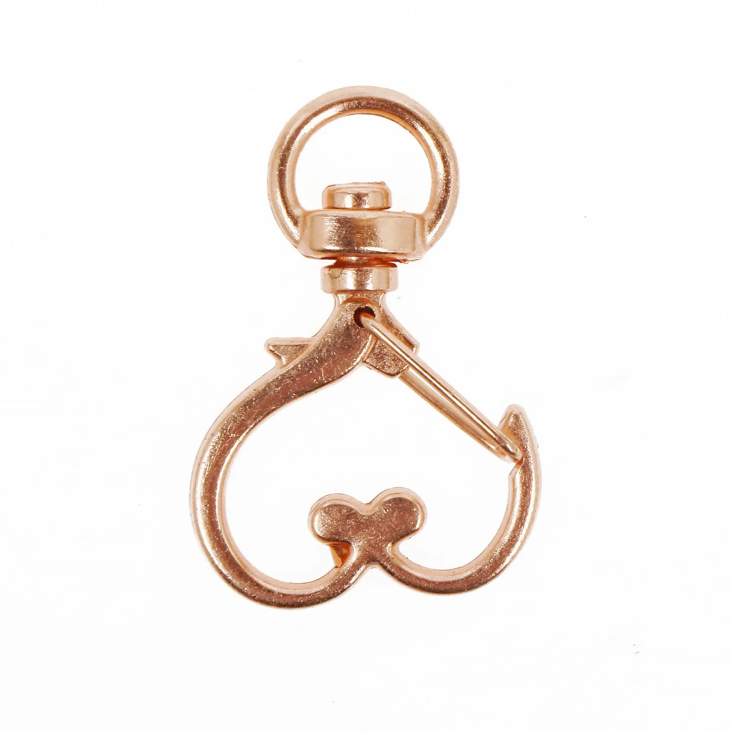 10PCS Alloy Keychain Heart Shape key Rings with Swivel Connector, Snap hook, Multiple colors 103661