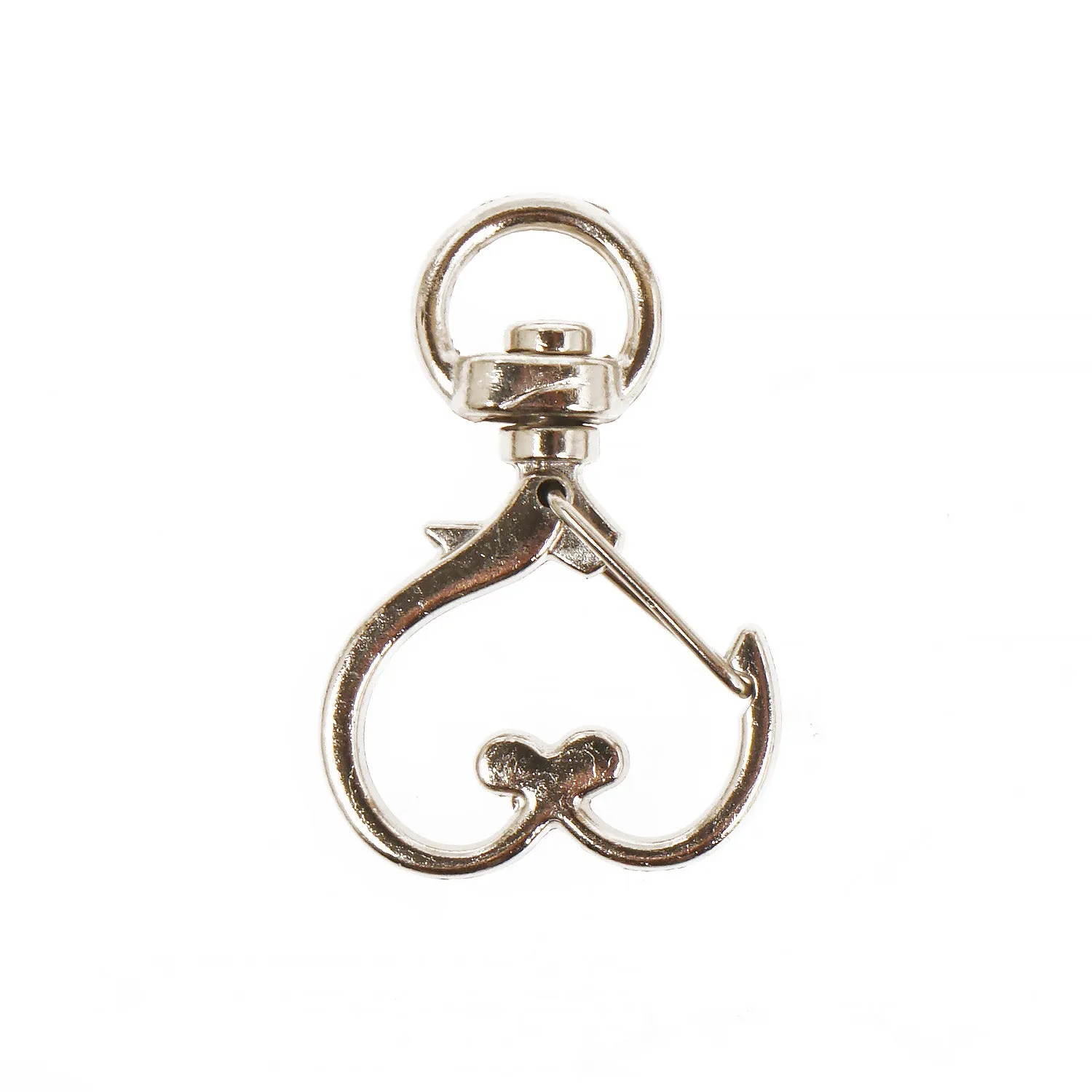 10PCS Alloy Keychain Heart Shape key Rings with Swivel Connector, Snap hook, Multiple colors 103661