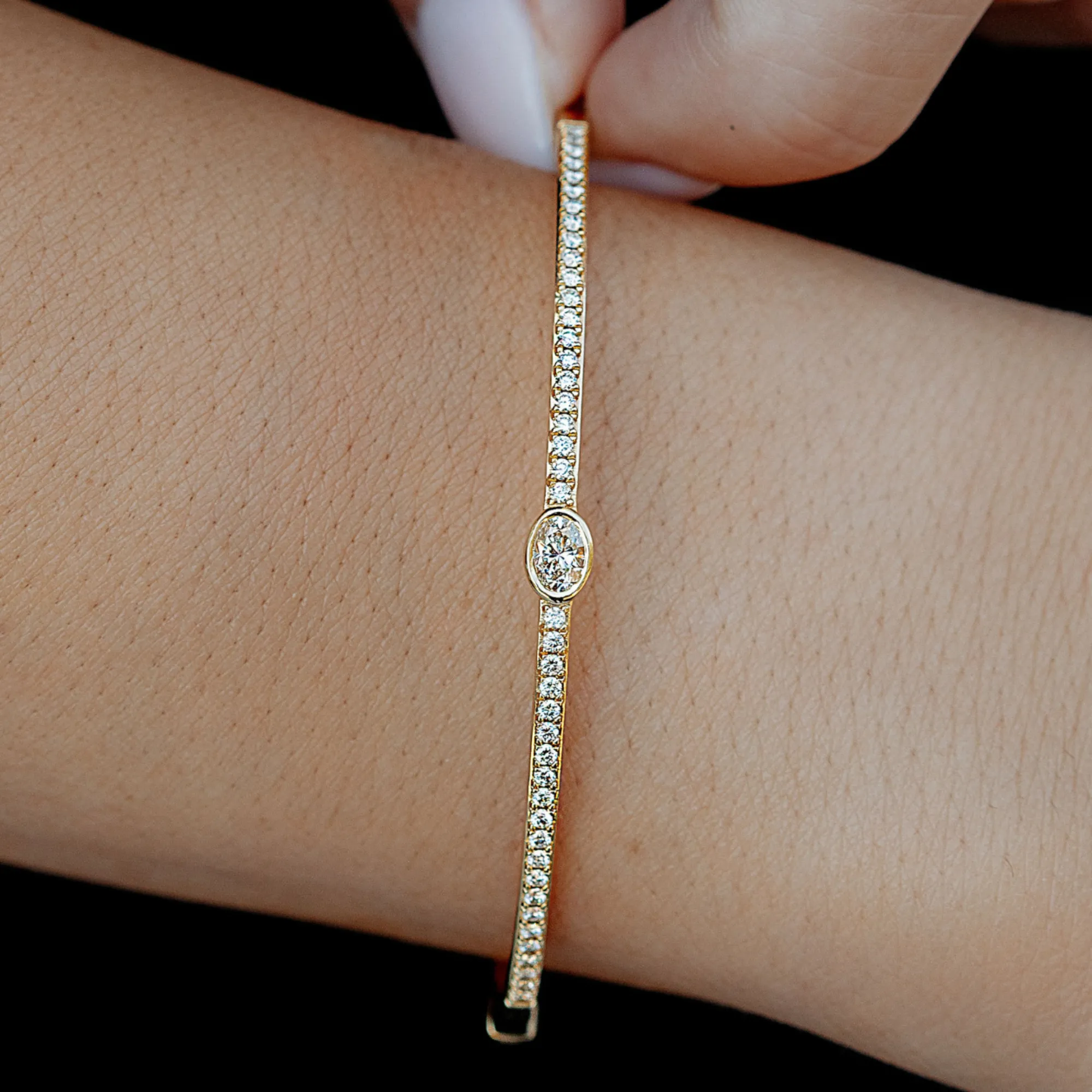 1/2 Way Oval & Round Diamond Bracelet