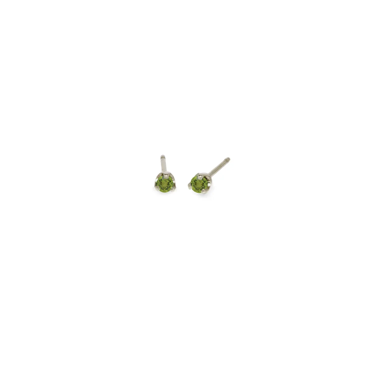 14k Small Peridot Studs | August Birthstone