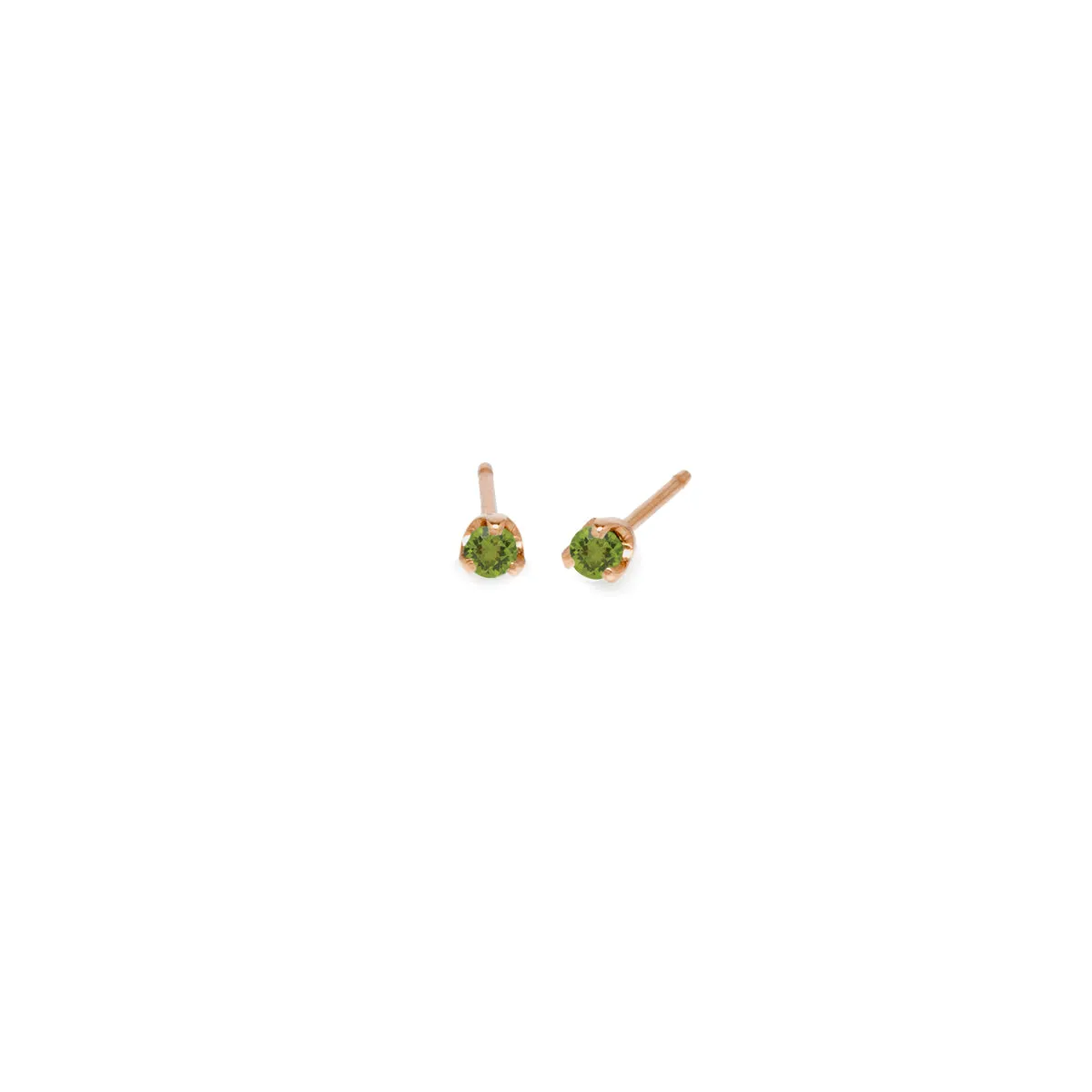 14k Small Peridot Studs | August Birthstone