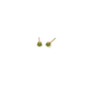 14k Small Peridot Studs | August Birthstone