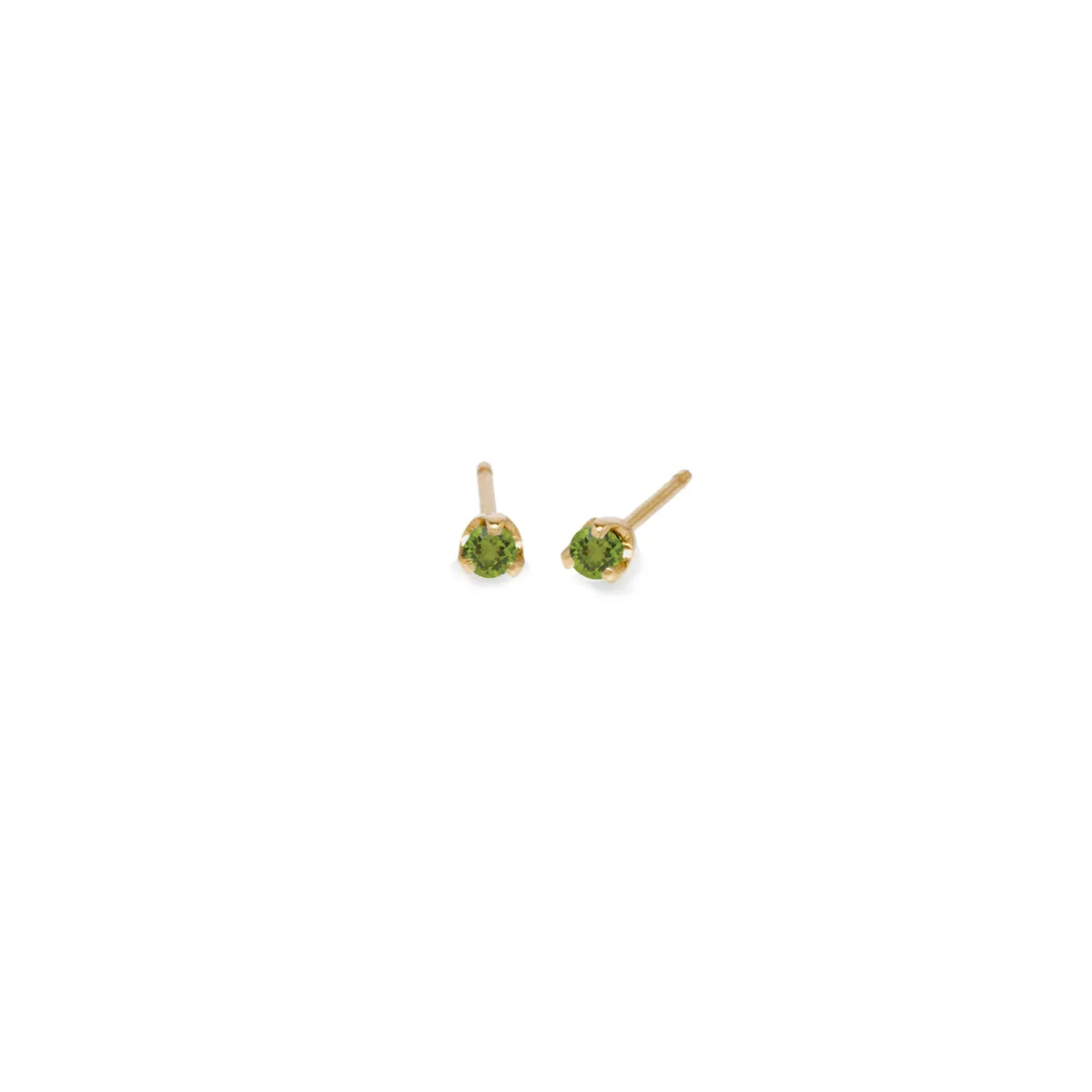 14k Small Peridot Studs | August Birthstone