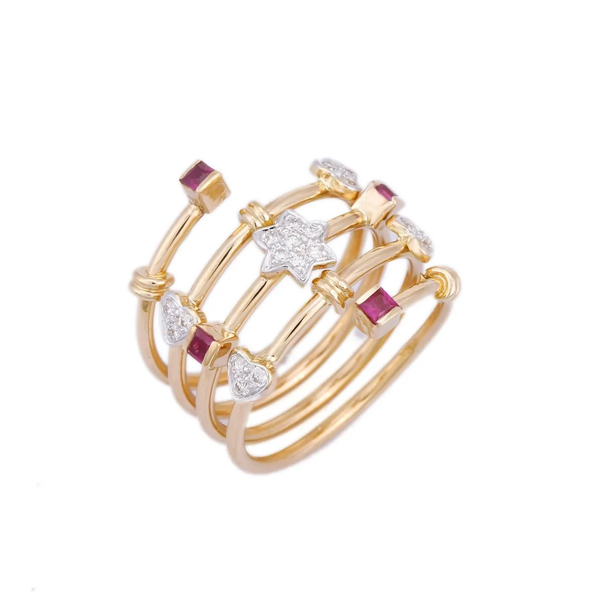 18K Yellow Gold Ruby Ring