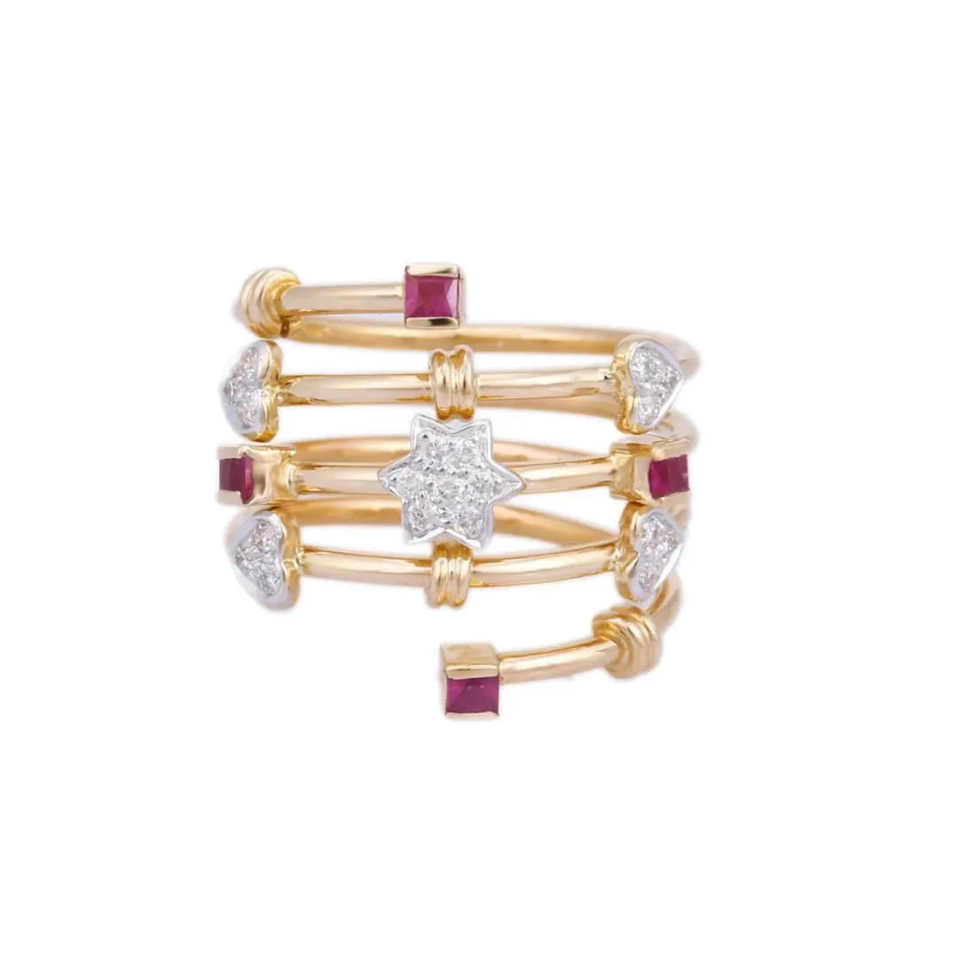 18K Yellow Gold Ruby Ring