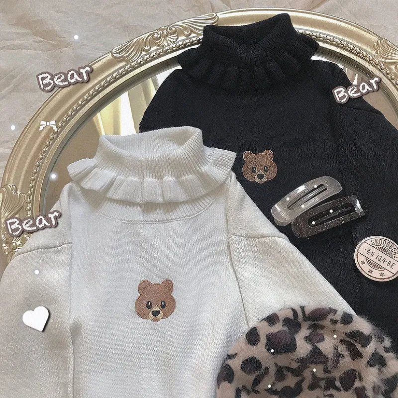 3 COLORS JAPANESE CUTE BEAR KNIT SWEATER BY21038