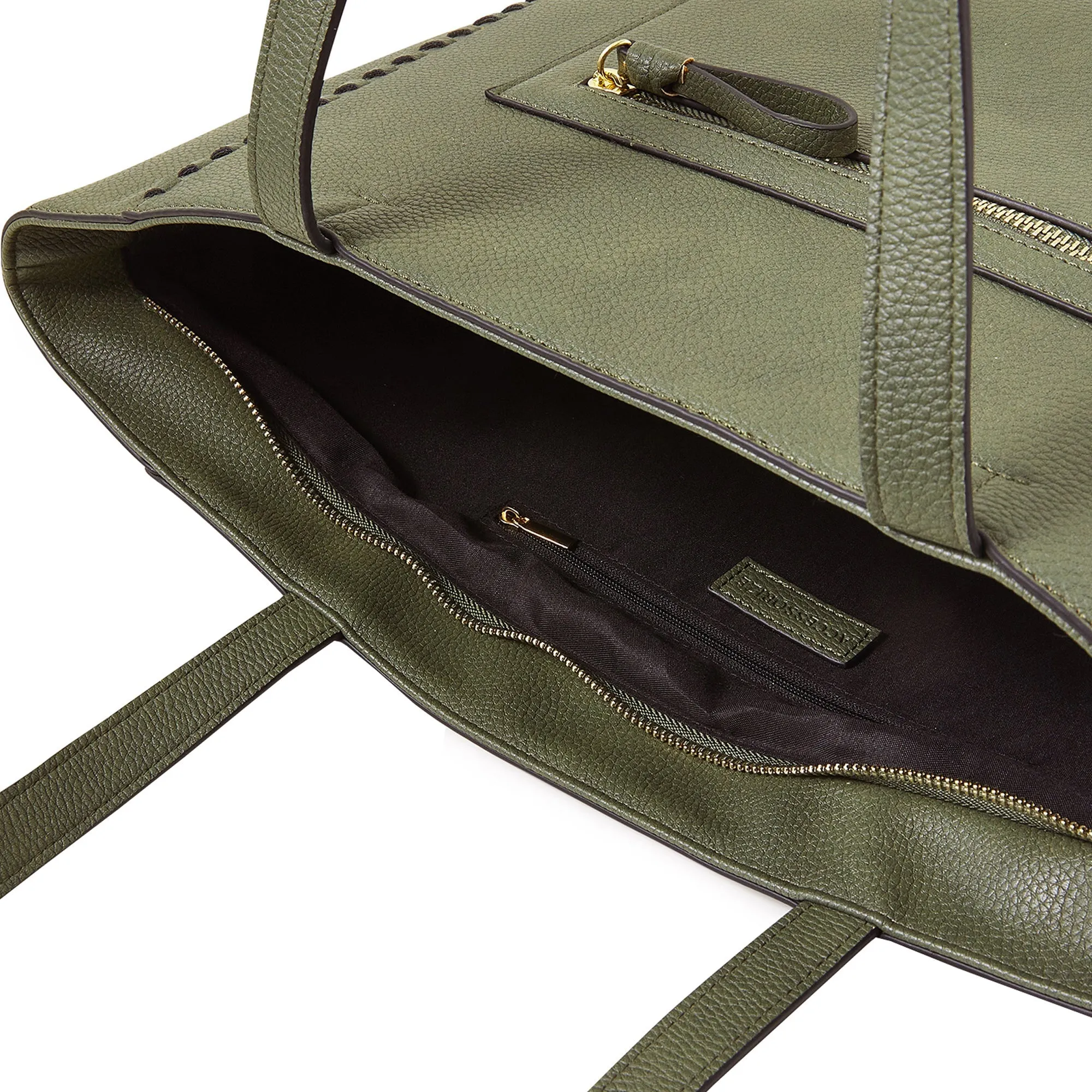 Womens Khaki Front Pocket Tote Bag by Accessorize London with Stylish Design