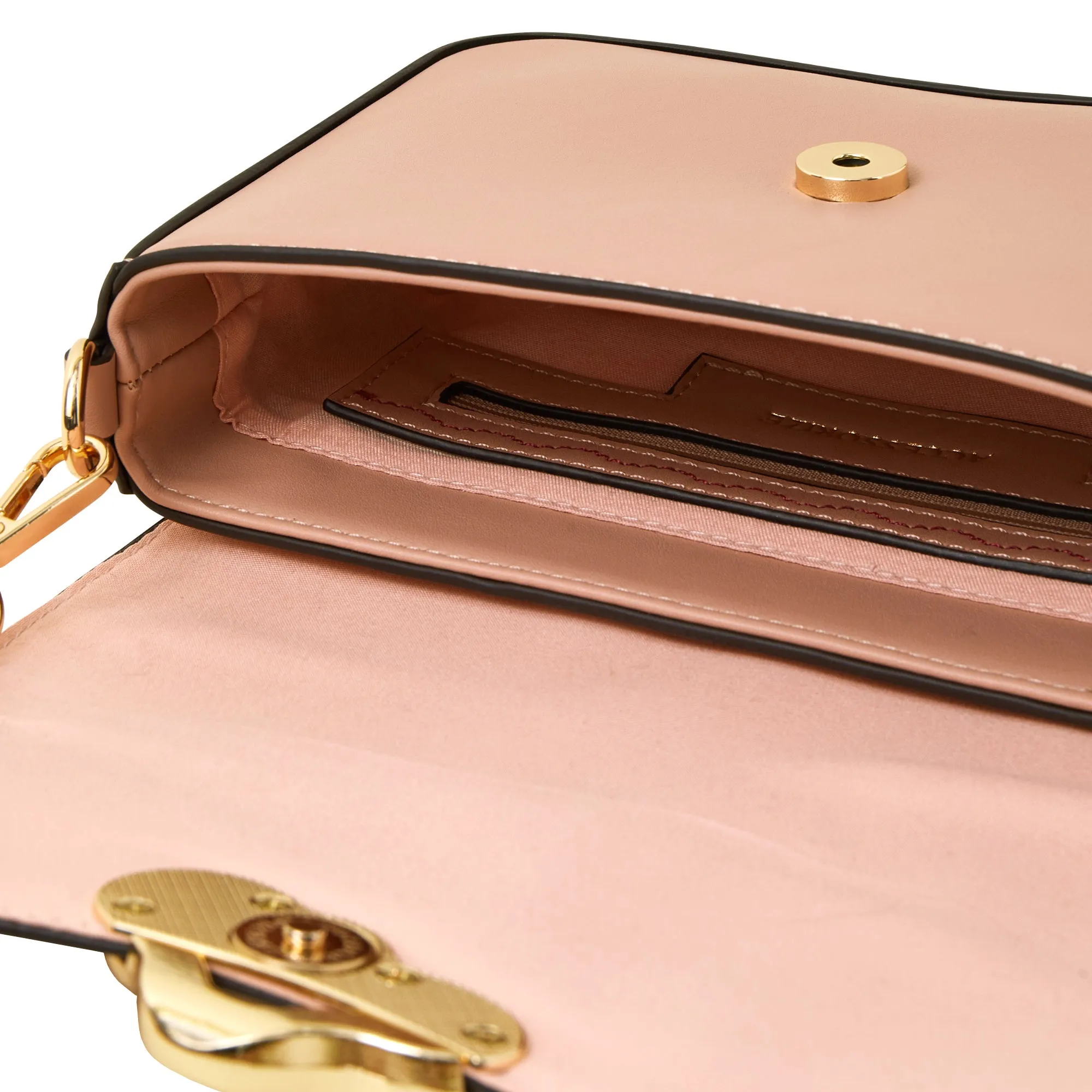 Accessorize London Women's Pink Metal Detail Cross-Body Bag