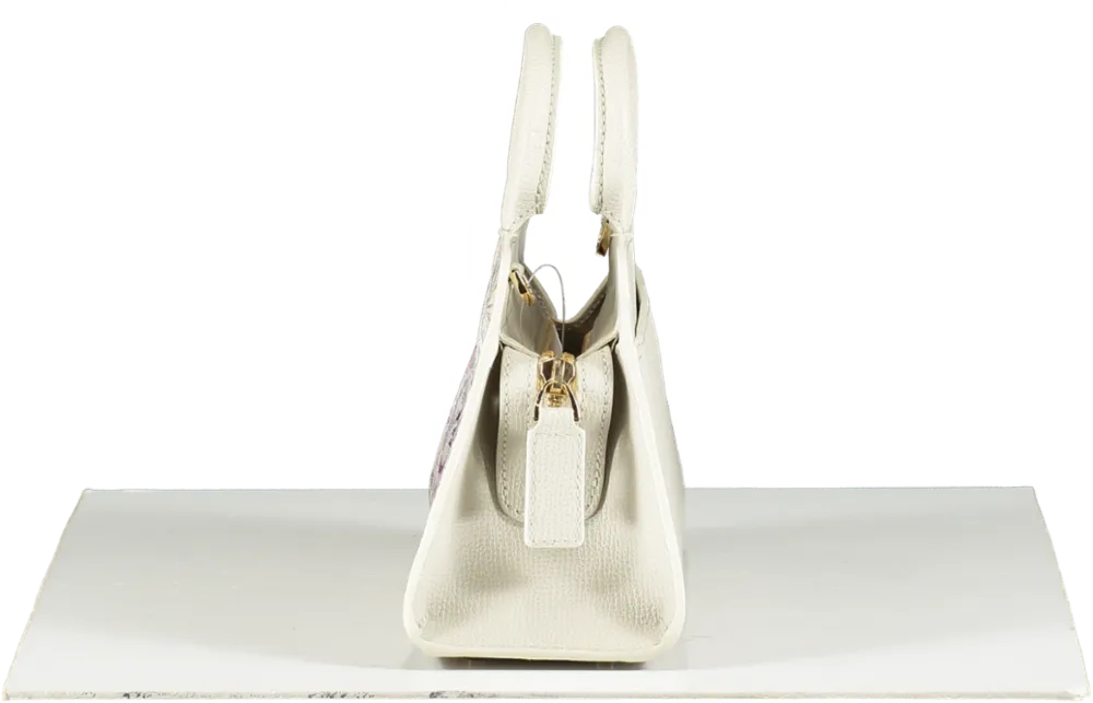 aigner Cream Leather Cybill Honeysuckle Stretch Mini Bag