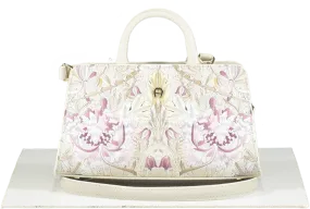 aigner Cream Leather Cybill Honeysuckle Stretch Mini Bag