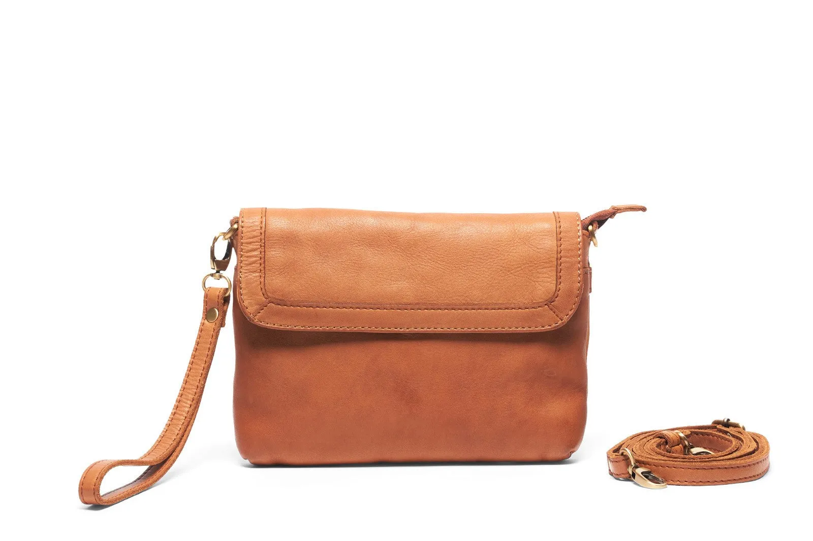 Aria Small Cross Body - Cognac