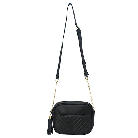 Black Chic Faux Leather NGIL Crossbody Bag