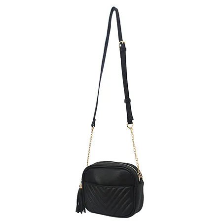 Black Chic Faux Leather NGIL Crossbody Bag