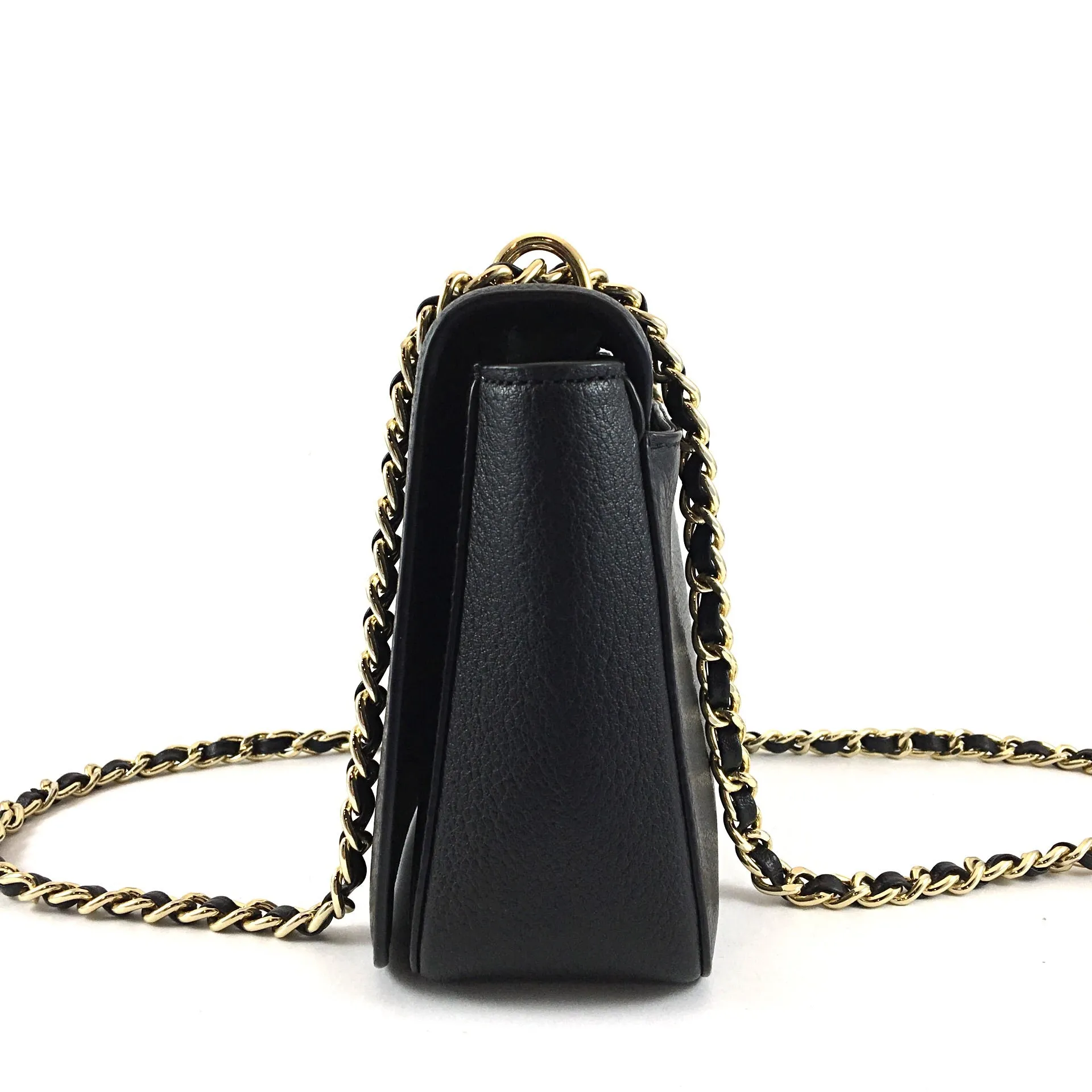 Black Flap Bag Gold Chain Strap