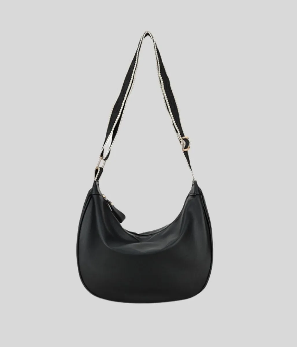 Black Soft Crescent Bag