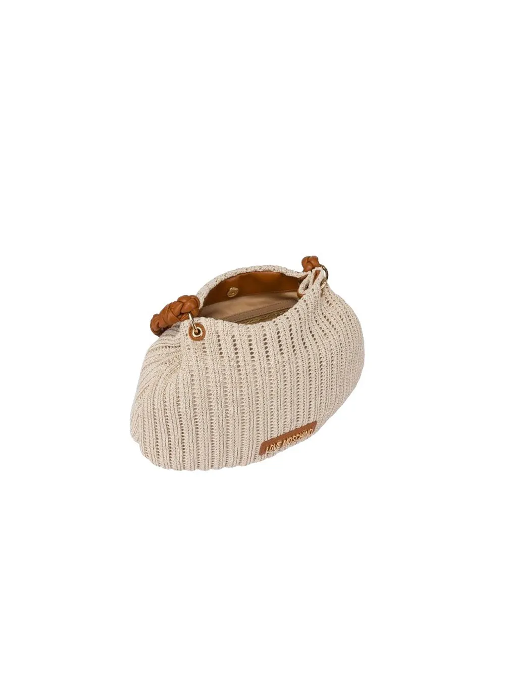 Borsa Crochet Naturale   Pu Cuoio