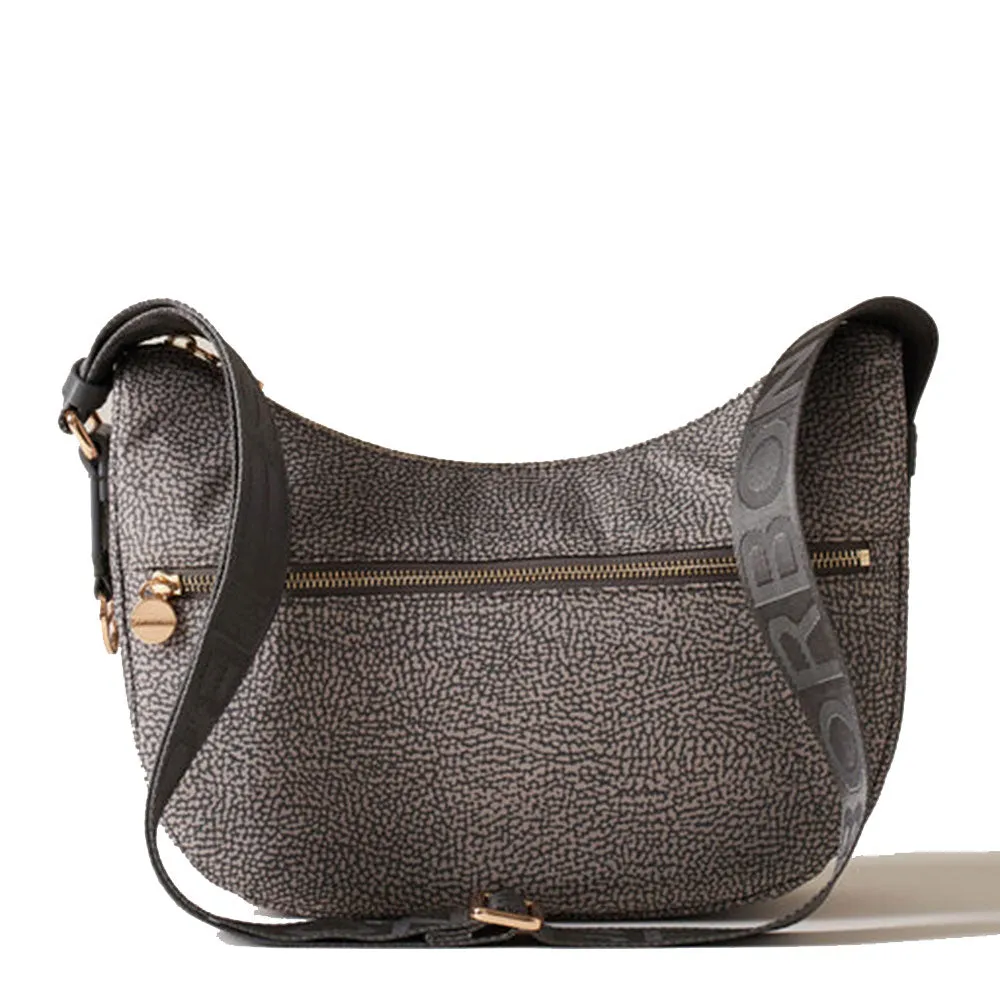 Borsa Donna a Tracolla Luna Bag Small BORBONESE linea Eco Line in Nylon Clay Grey