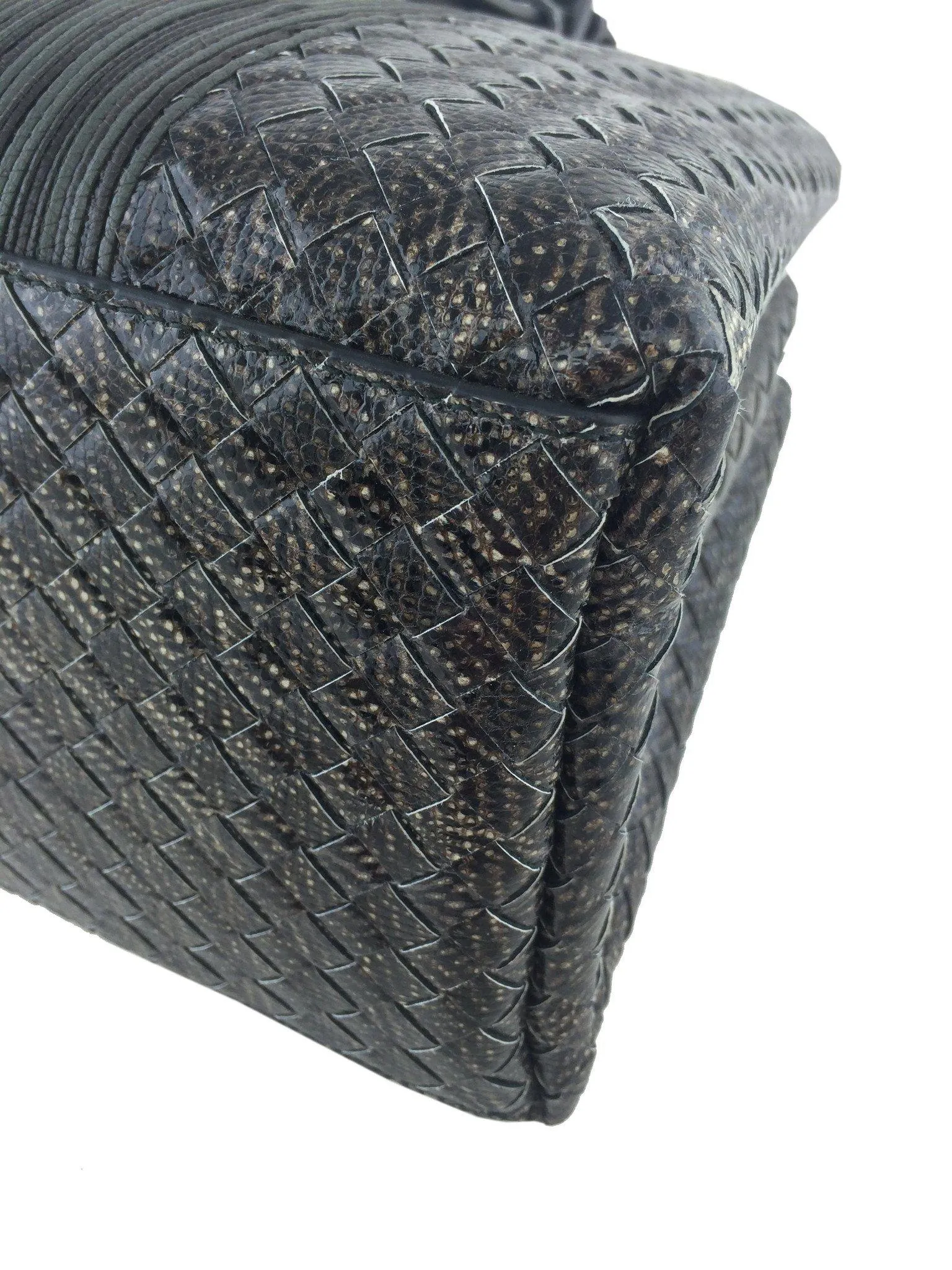 Bottega Veneta Intrecciato Snakeskin Small Roma Bag NEW