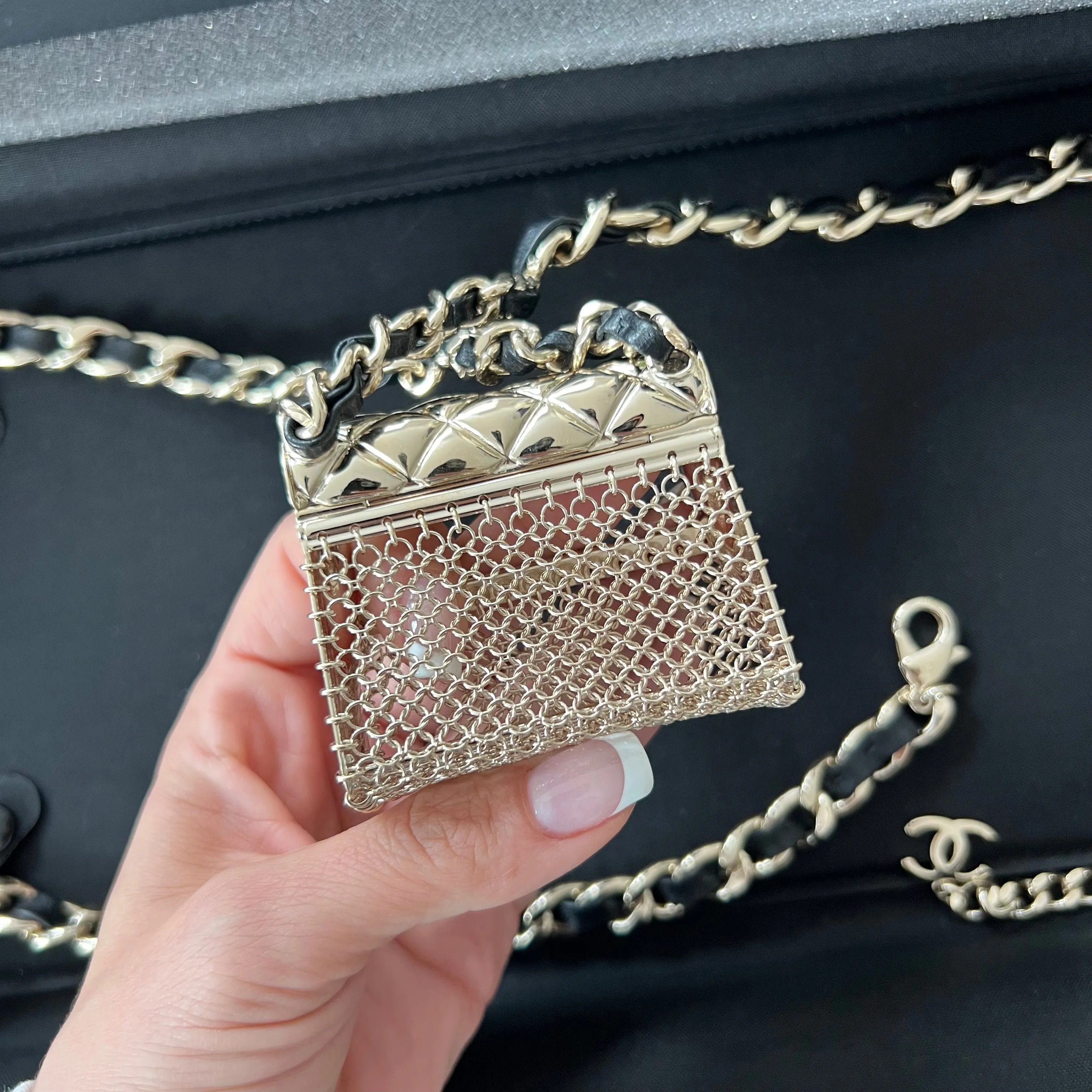 Chanel 22C Mini Mesh Bag Runway Chain Belt Bag