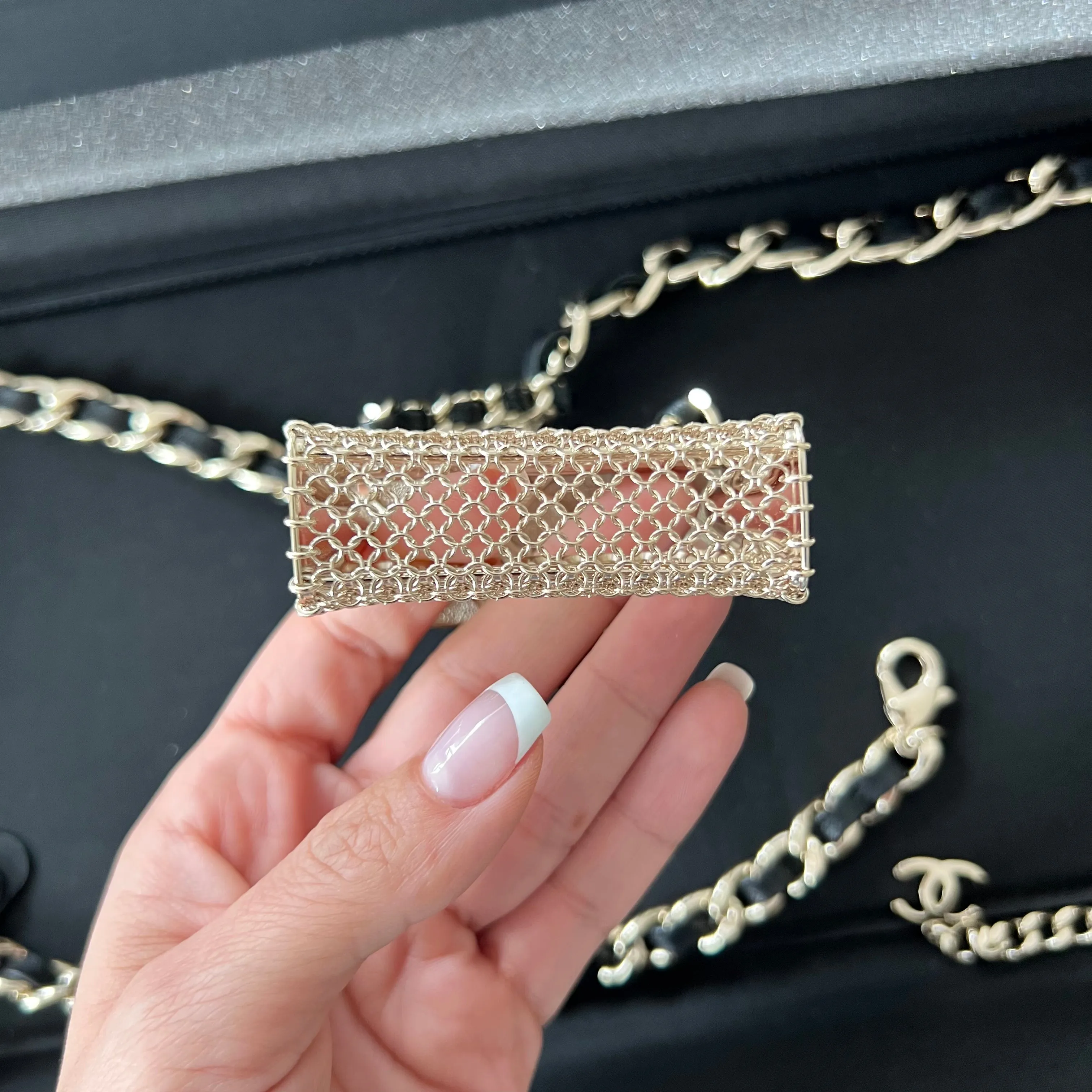 Chanel 22C Mini Mesh Bag Runway Chain Belt Bag