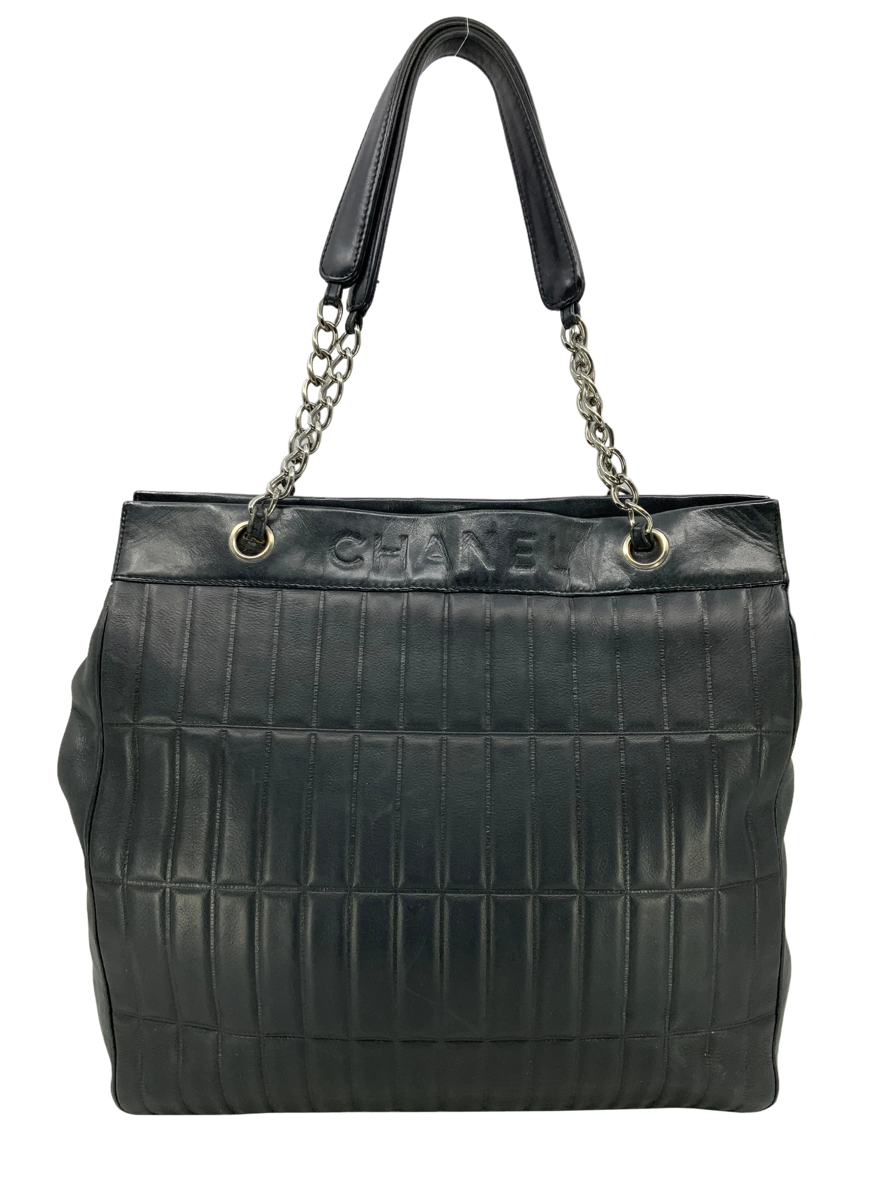 CHANEL Vintage Calfskin Vertical Quilted Lax Tote