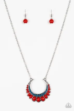 Count To Zen Multi - Red and Blue Necklace - Paparazzi Accessories