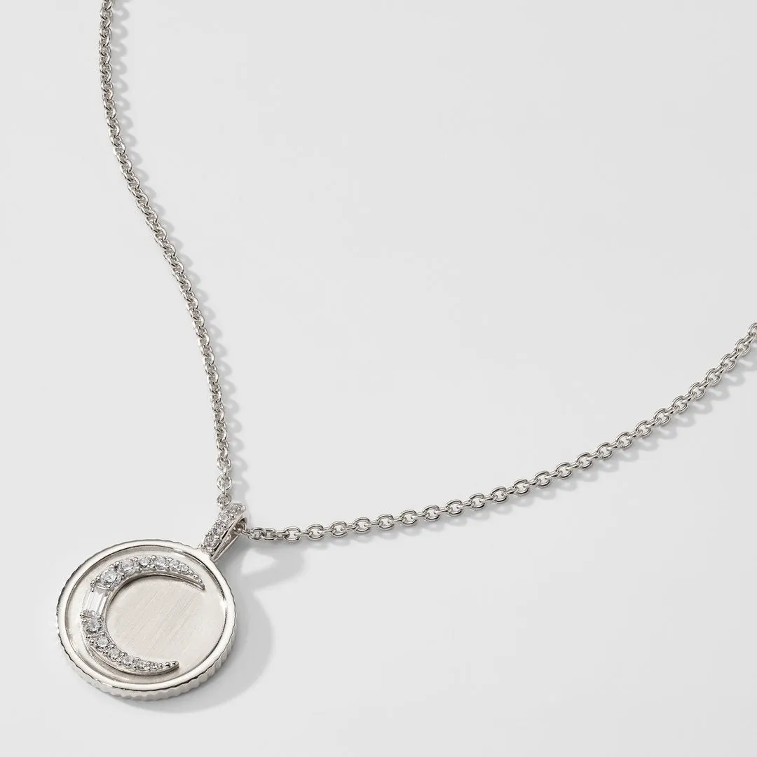 CRESCENT MEDALLION PENDANT NECKLACE