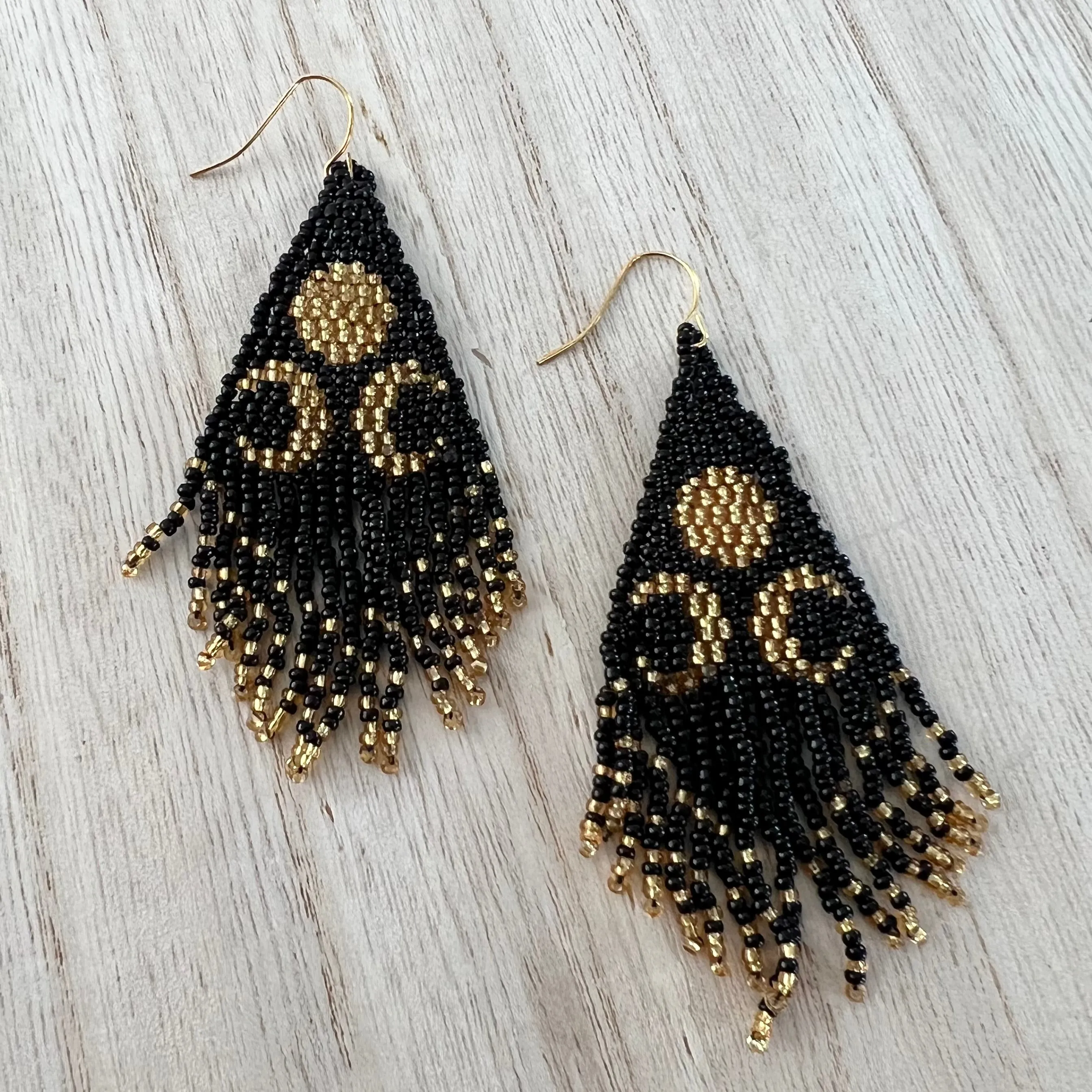 Crescent Moon Beaded Earrings