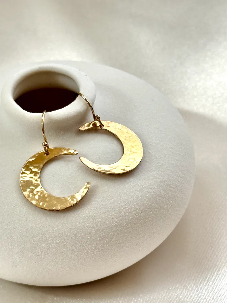 Crescent Moon Dangle Earrings