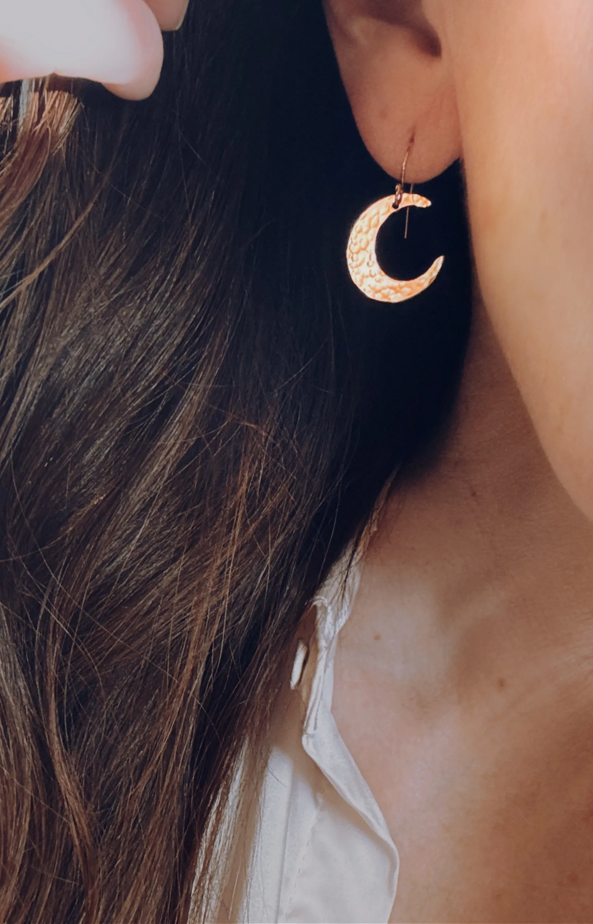 Crescent Moon Dangle Earrings