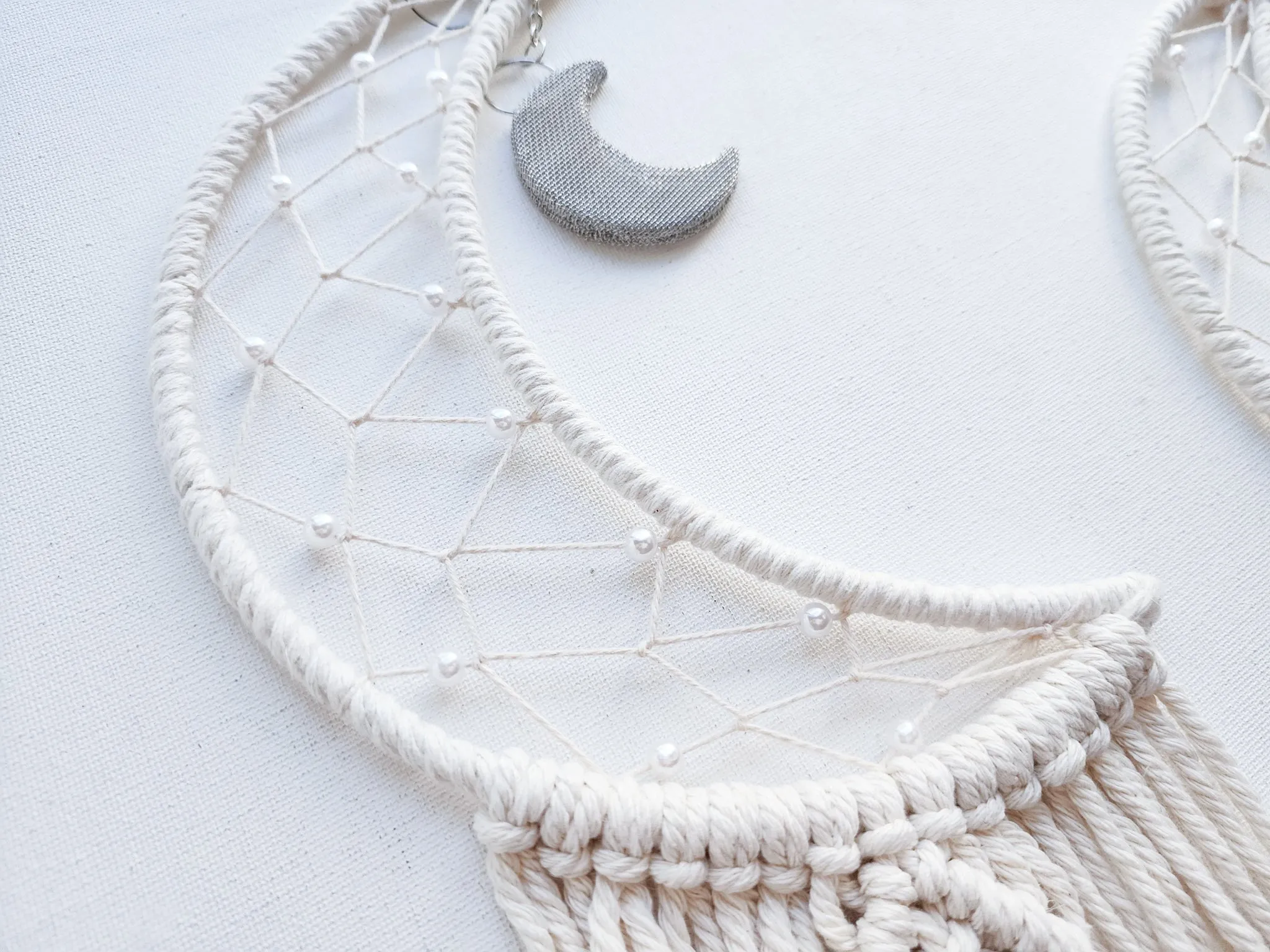 Crescent Moon Macrame Dreamcatcher