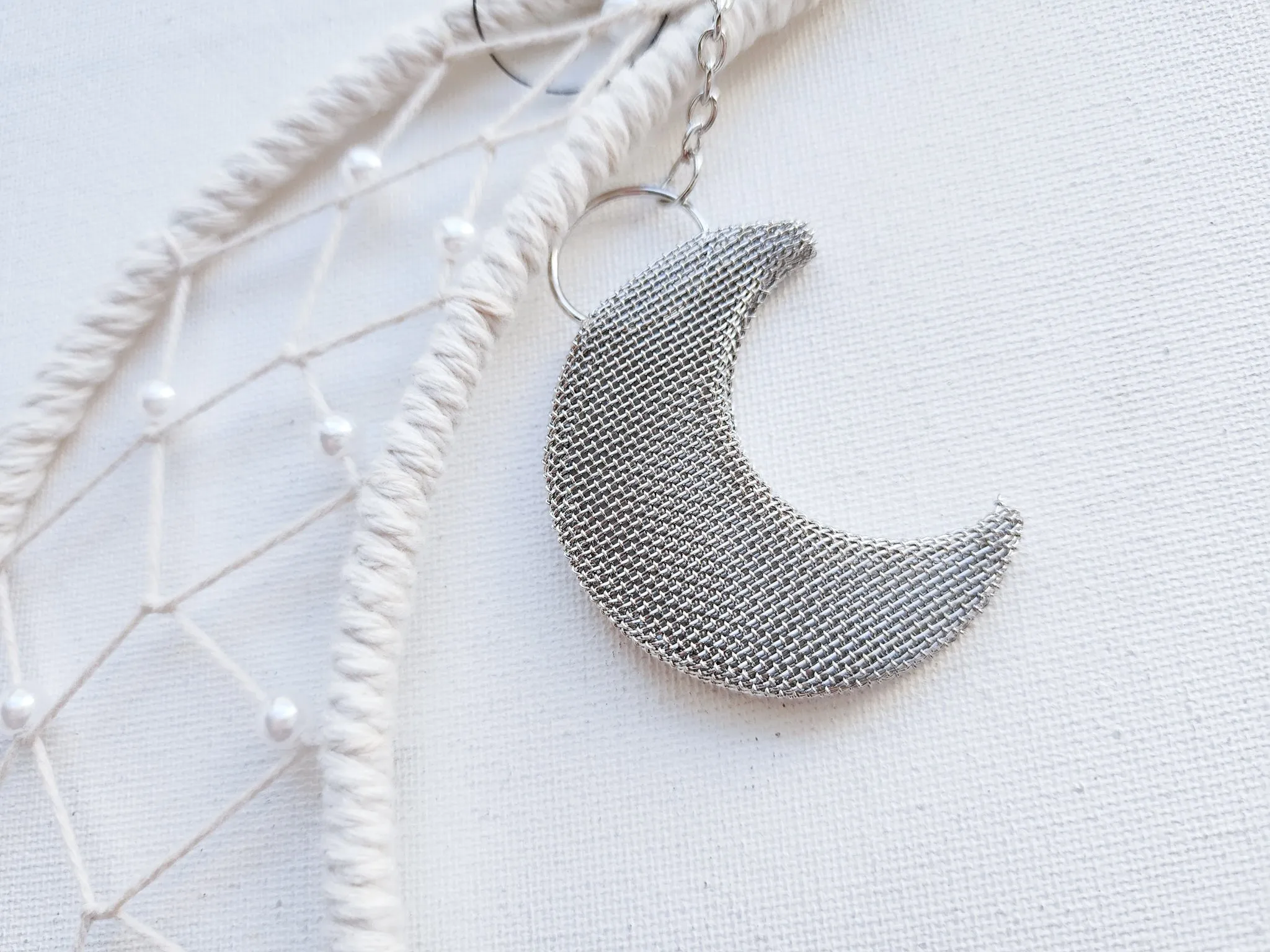 Crescent Moon Macrame Dreamcatcher