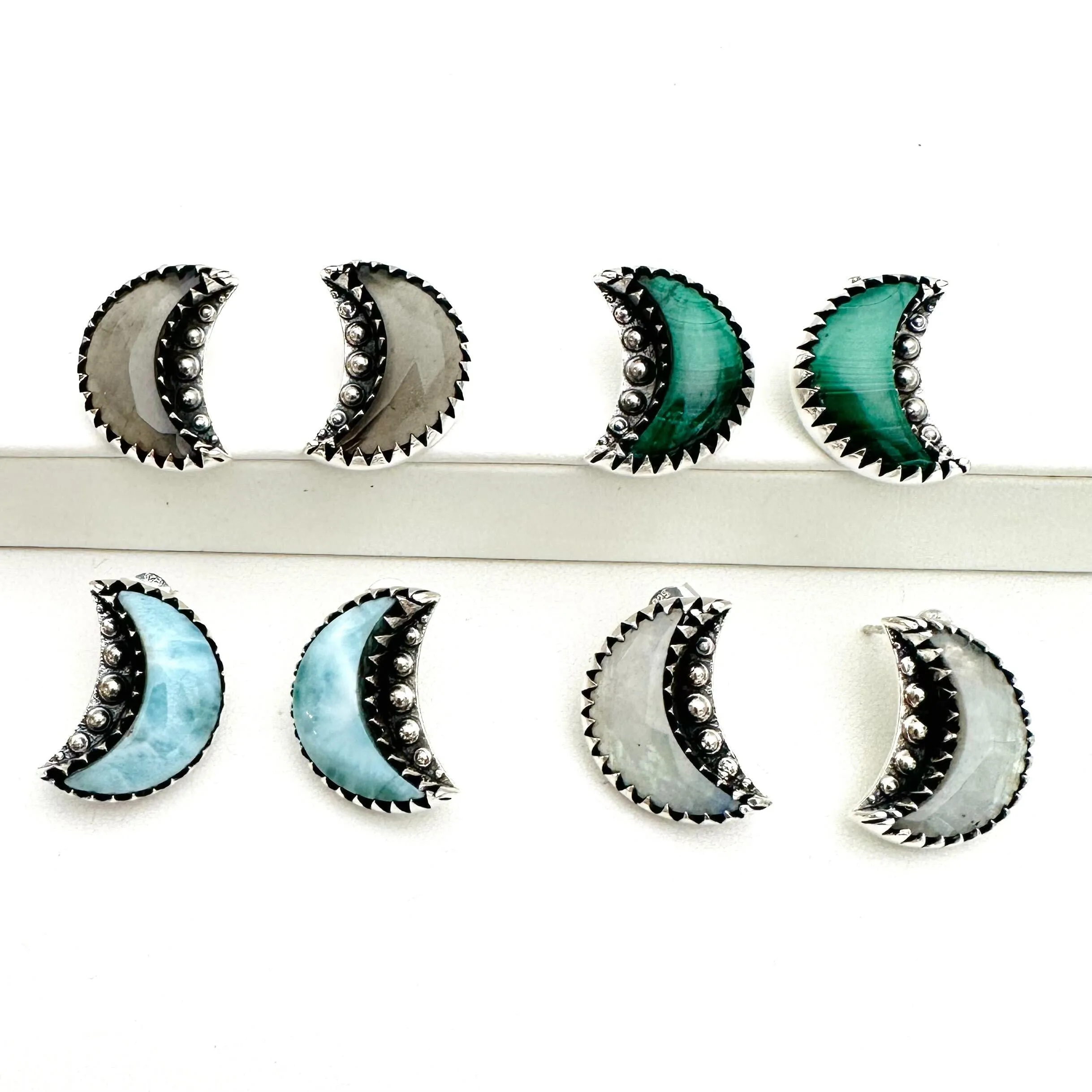 Crescent Moon Studs