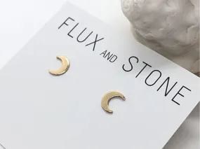 Crescent Moon Studs