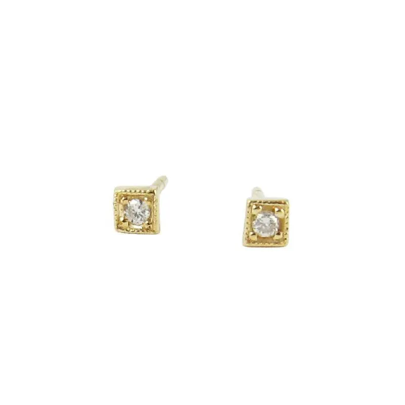 Diamond Mini Square Stud (Single)