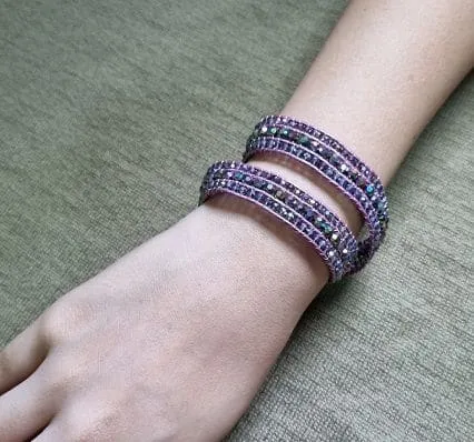 Elena wrap bracelet metallic mauve