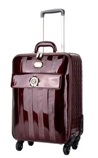 Floral Accent Light Weight Spinner Luggage