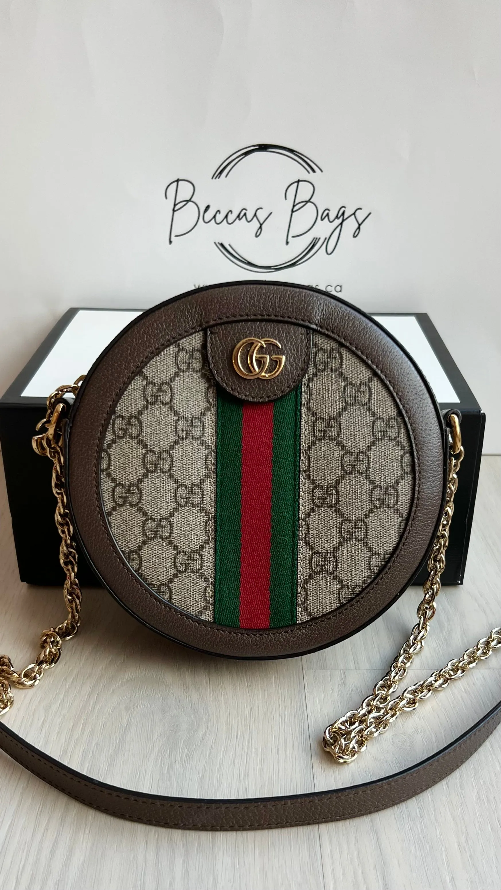 Gucci Ophidia Mini GG Round Bag