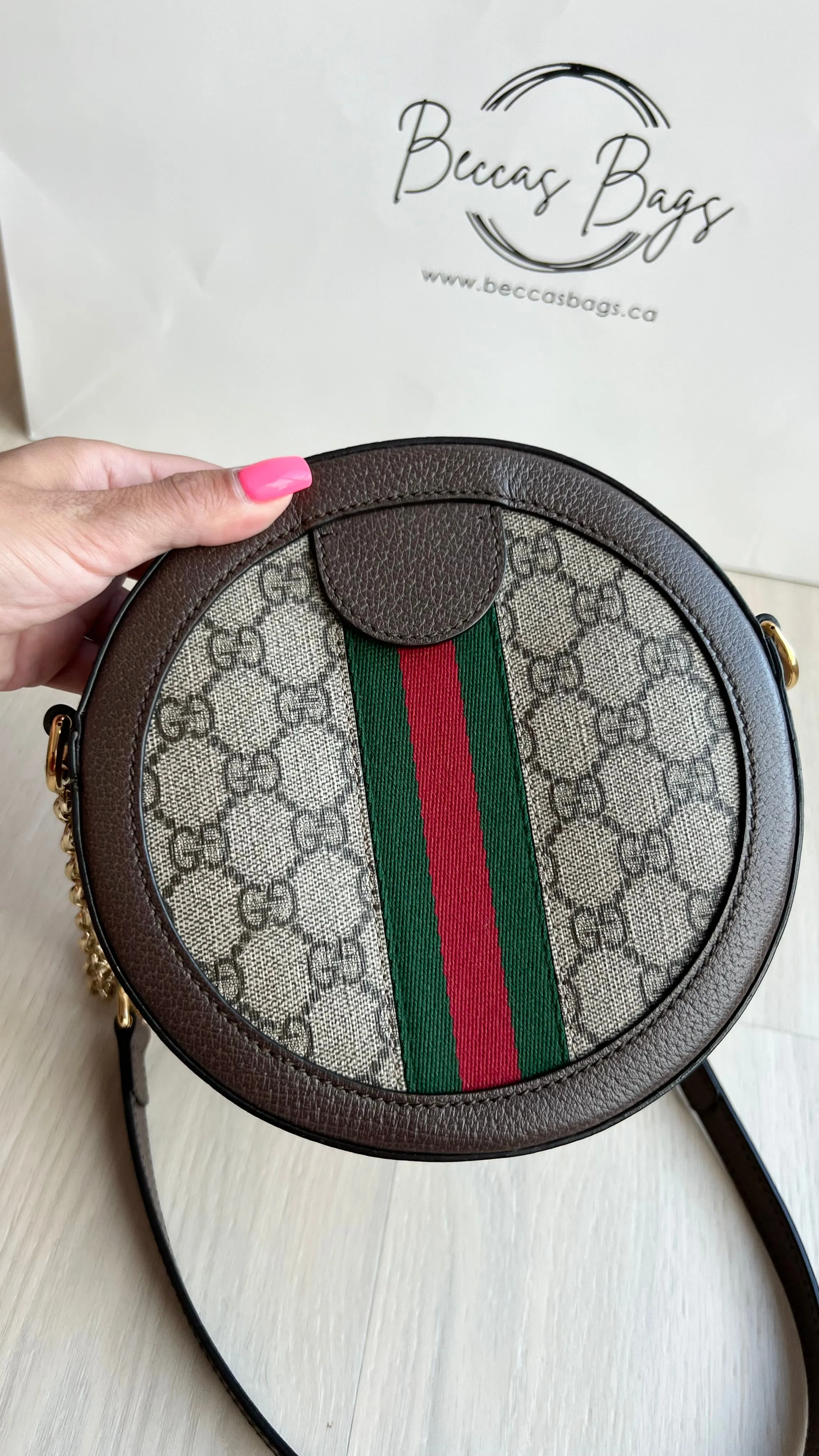 Gucci Ophidia Mini GG Round Bag