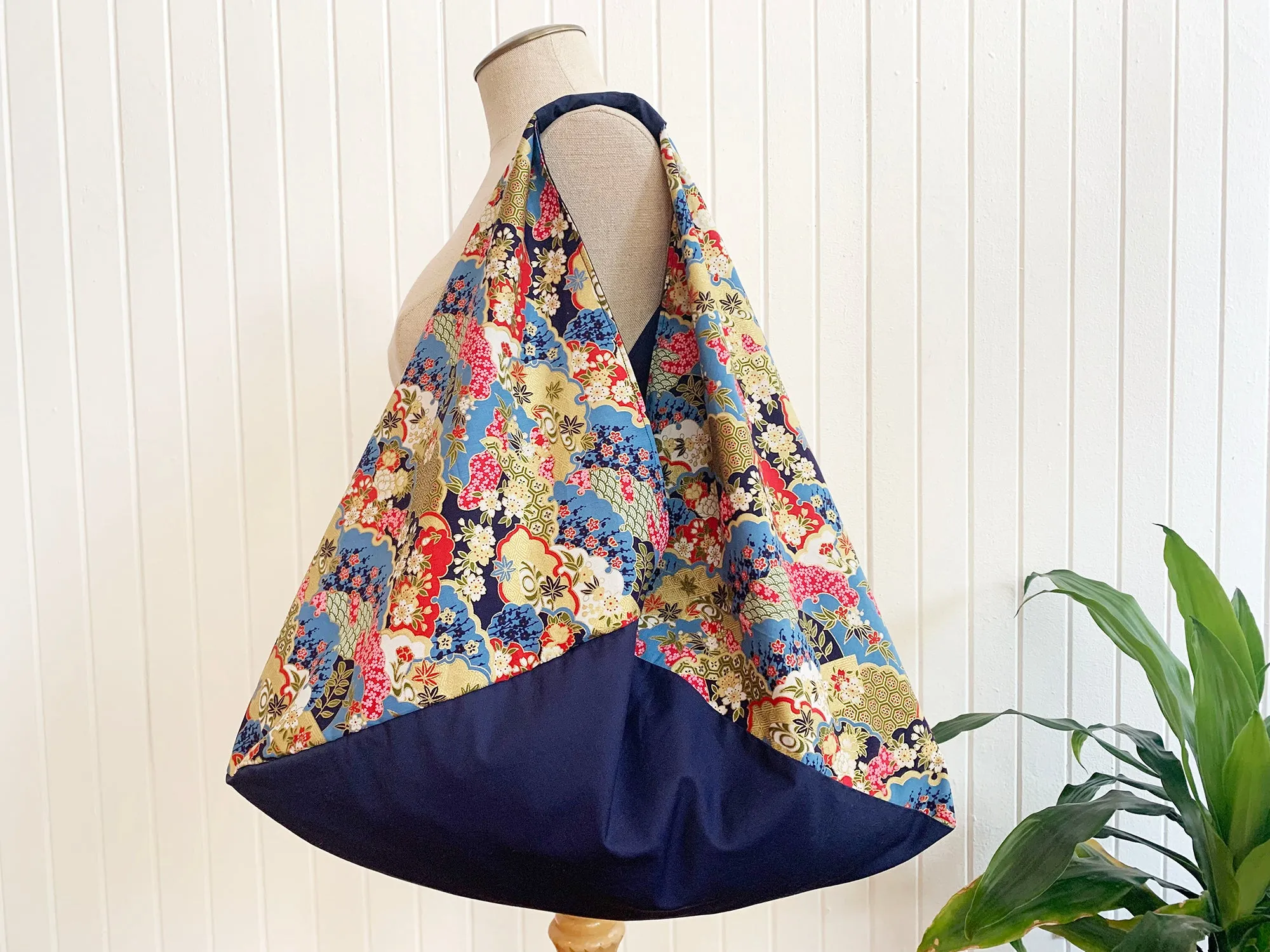 *Handmade* Origami bag | Market bag | Chrysanthemum (Blue)