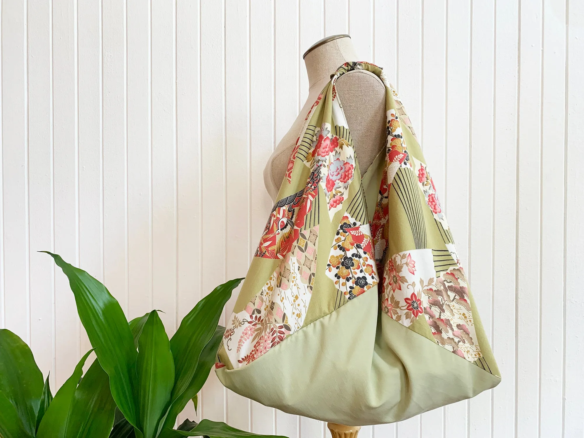 *Handmade* Origami bag | Market bag | Crane (Green)