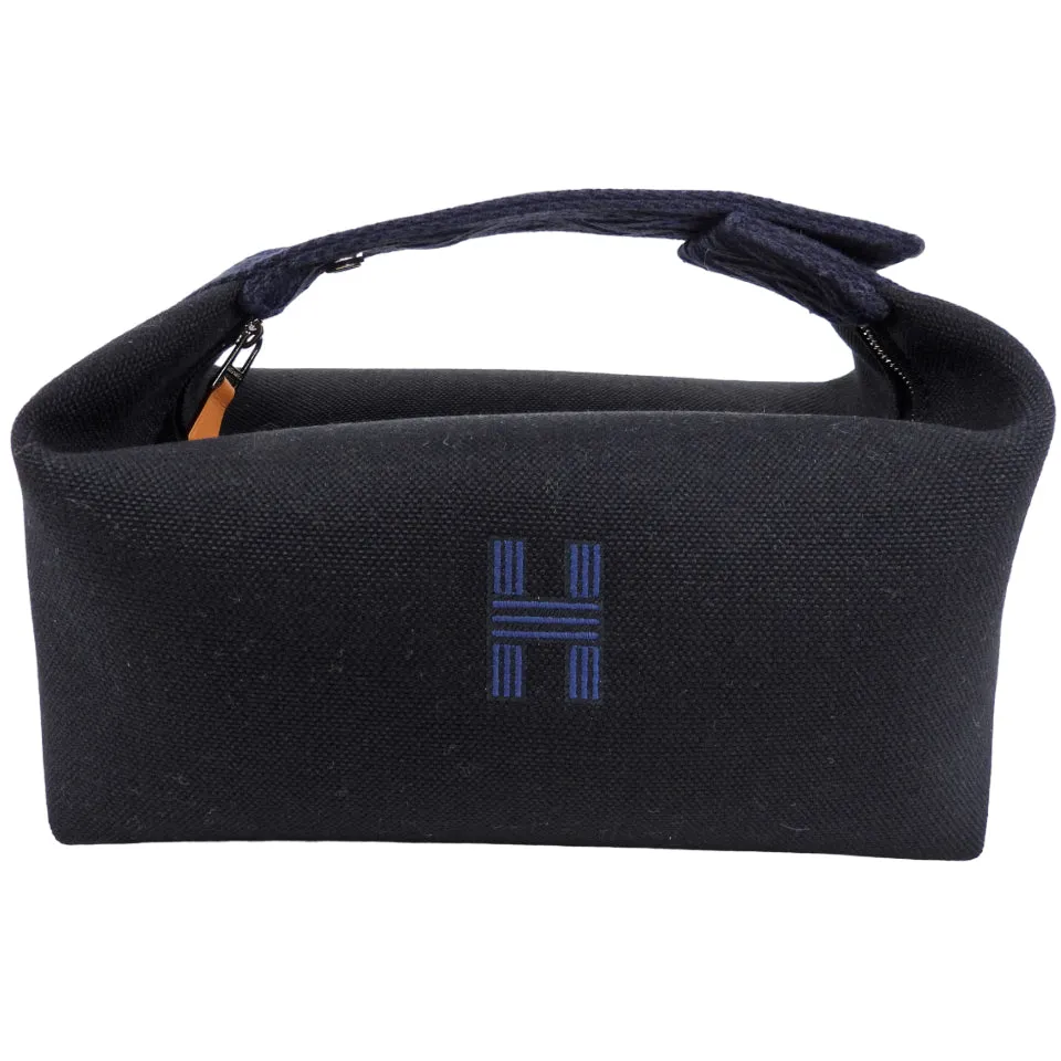 Hermes Small Black and Navy Bride a Brac Canvas Travel Bag