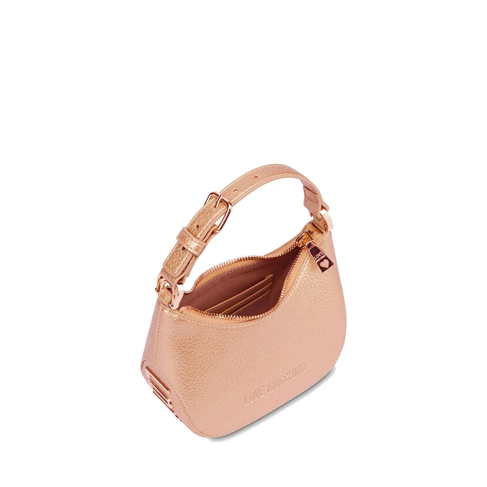 Hobo Bag Small LOVE MOSCHINO linea Giant Logo colore Rose Gold