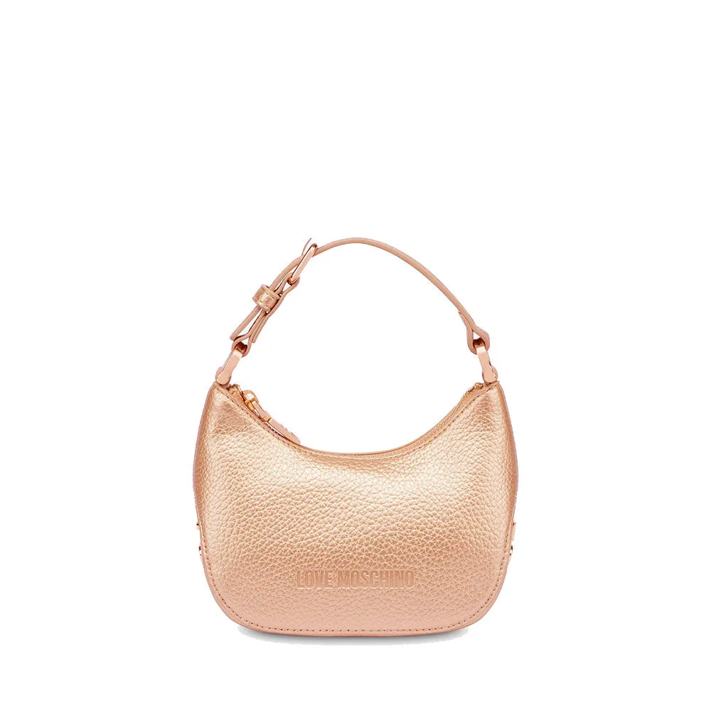 Hobo Bag Small LOVE MOSCHINO linea Giant Logo colore Rose Gold