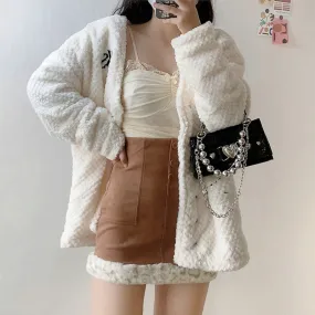 Loose bandage oversize lazy coat by0160