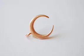 Matte Pink Wholesale Rose Vermeil Gold Crescent Moon Charm- 18k plated over Sterling Silver Half Moon Charm, Double Horn, Tusk, Pendant, Bulk, 1