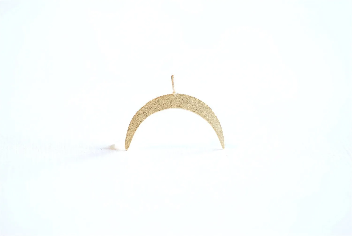 Matte Vermeil Wholesale Gold Crescent Moon Charm Pendant- 22k gold plated Moon Charm, Gold Half Moon Charm, Gold Double Horn Charm Pendant, 298