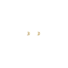 Mini Moon Studs | 10k Gold