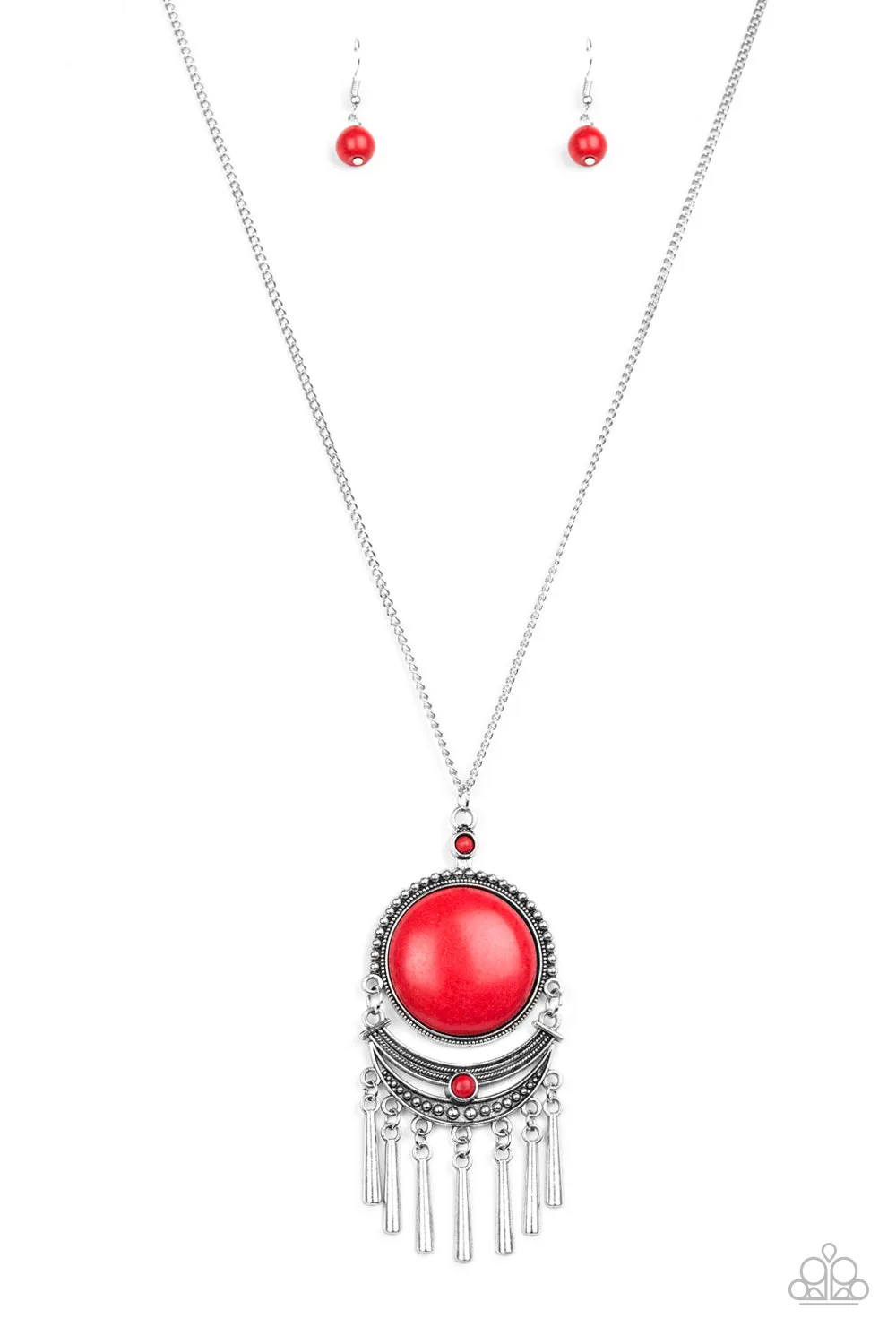 Paparazzi Rural Rustler Red Necklace Set