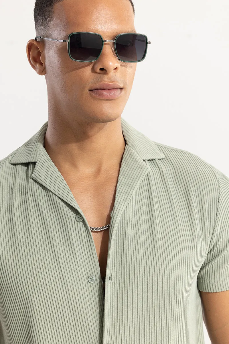 Parallel Rib Green Shirt